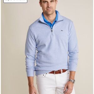 Vineyard Vines Light Blue Heather Quarter-Zip Pullover